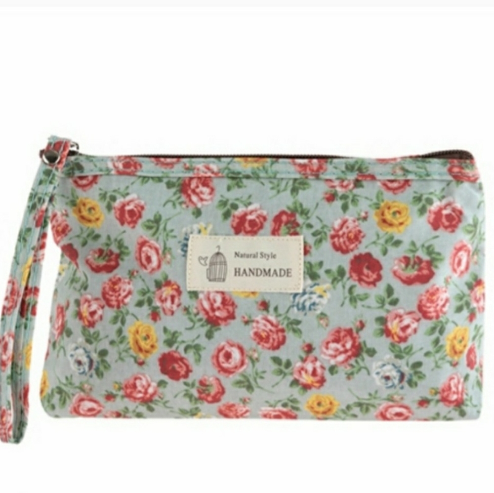 Floral cosmetic bag